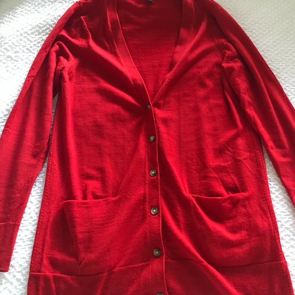 Banana Republic Red Boyfriend Cardigan
